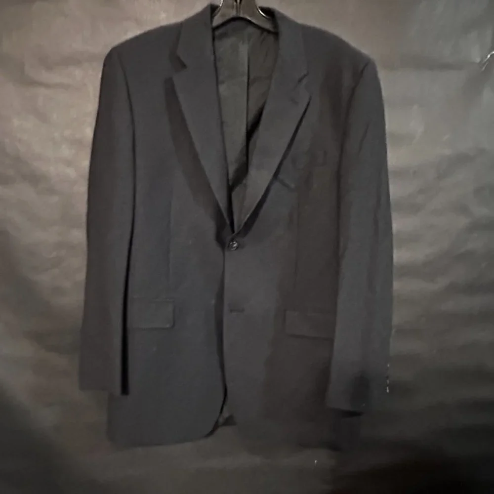 RalpH Lauren Black Blazer Sport Coat Jacket 44R  Wool Sports Size 44